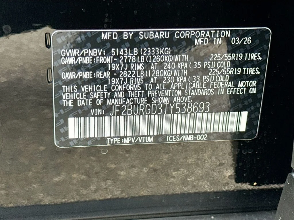 New 2026 Black Subaru Limited XT image 43