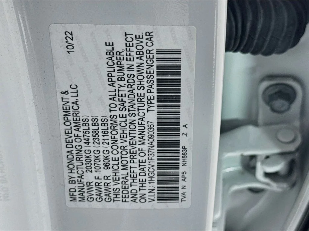 Certified Used 2022 Platinum White Pearl Honda Sport image 40