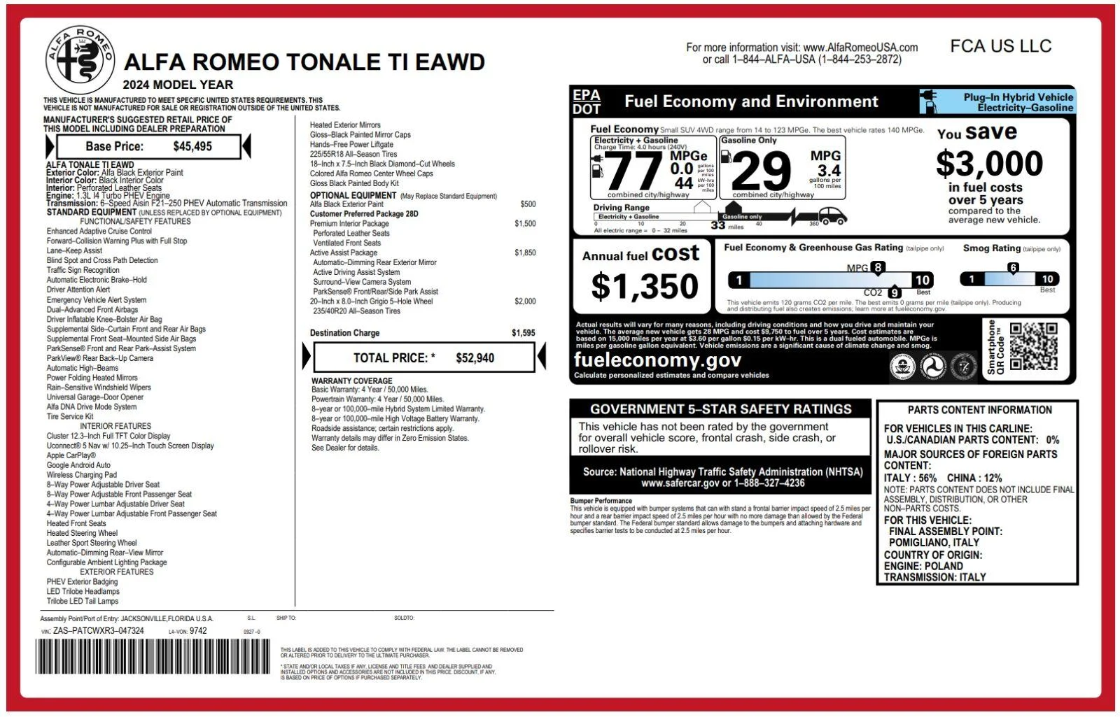 Used 2024 Alfa Black Alfa Romeo Ti image 32