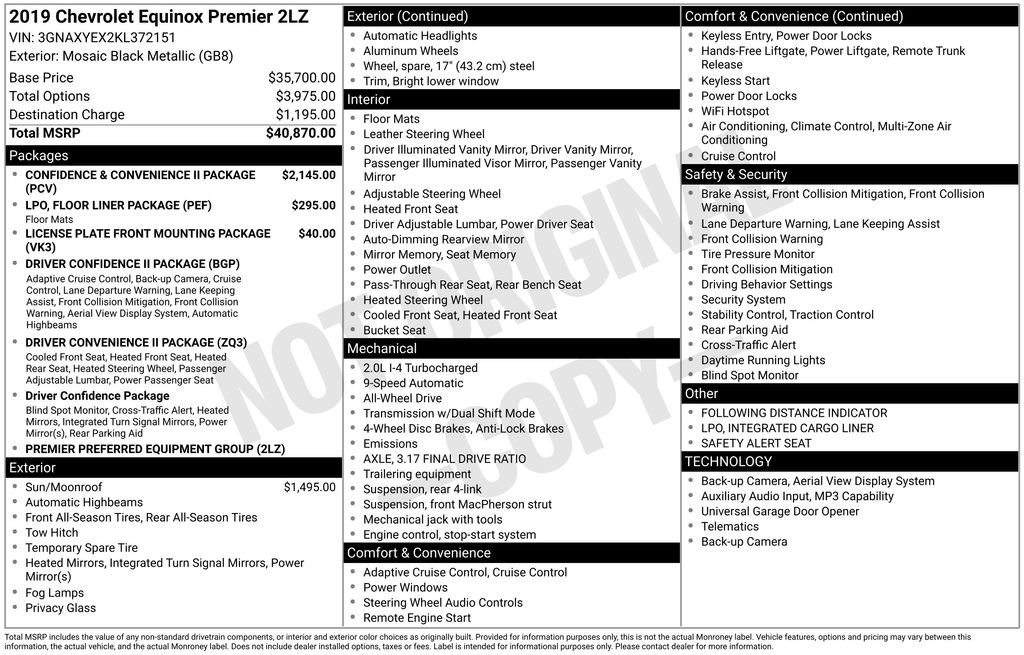 Used 2019 Black Chevrolet Premier image 2