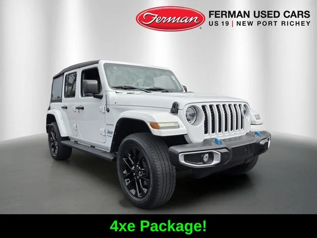 Certified Used 2022 White Jeep Unlimited Sahara 4xe image 1
