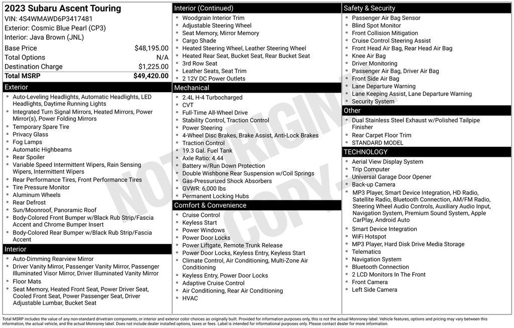 Used 2023 Blue Subaru Touring image 1