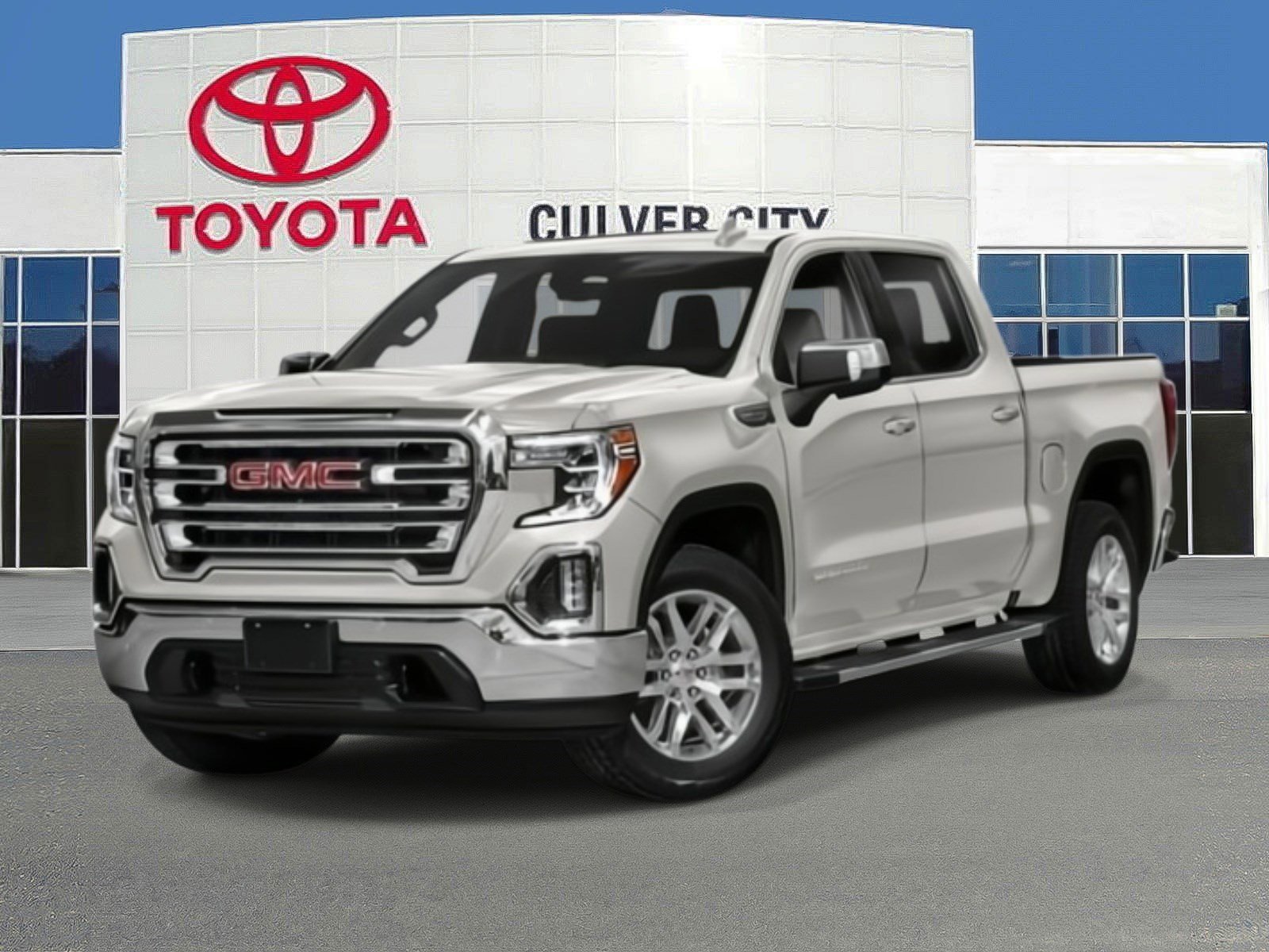 Used 2021 White Frost Tricoat GMC SLT image 1