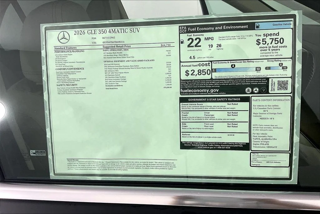 New 2026 Black Mercedes-Benz GLE 350 image 13