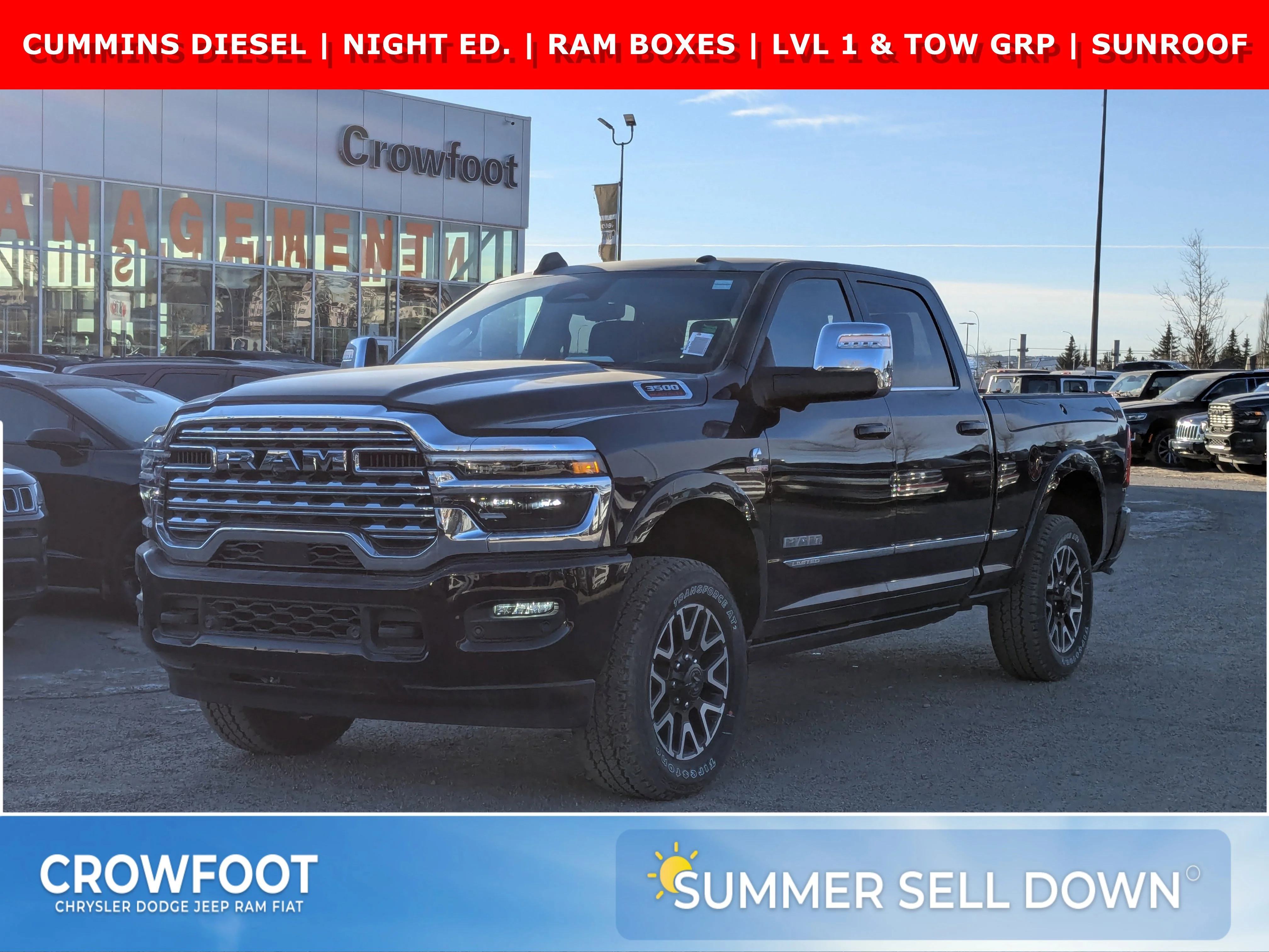 New 2026 Black RAM Limited - - Night Edition - Limited Level 1 Equip Grp - Power Sunroof - 6.7L Cummins HO Diesel & Mor image 1