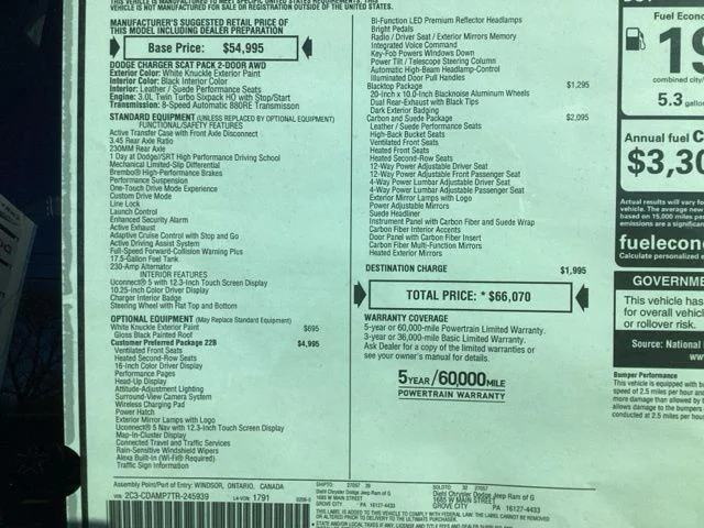 New 2026 White Knuckle Dodge Scat Pack Plus image 12
