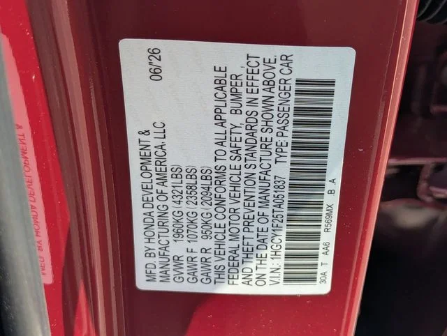New 2026 Radiant Red Metallic Honda LX image 19