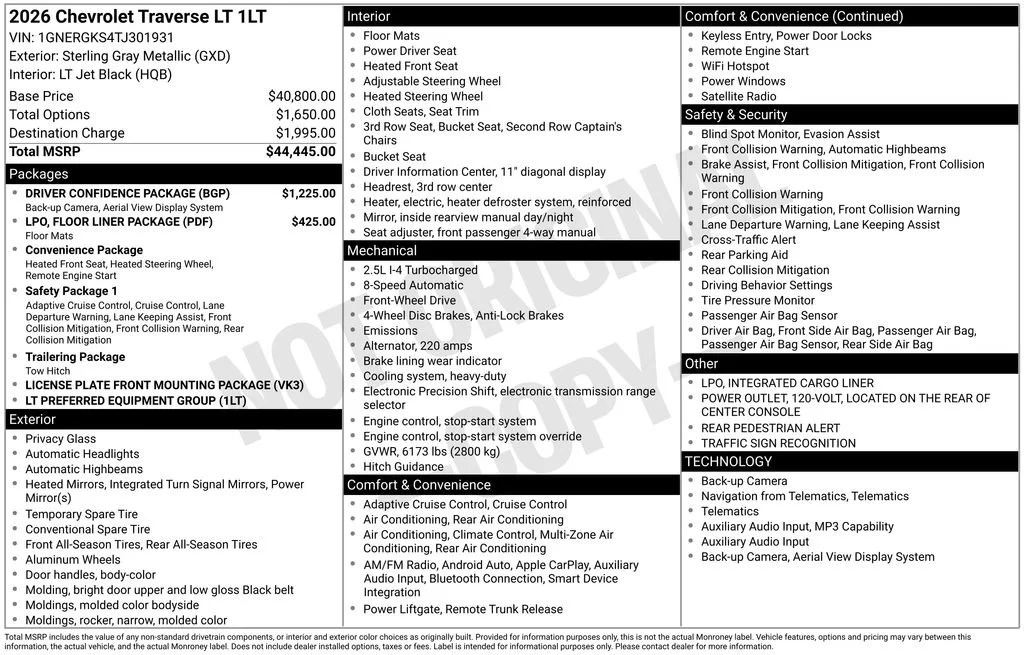 New 2026 Sterling Gray Metallic Chevrolet LT image 8