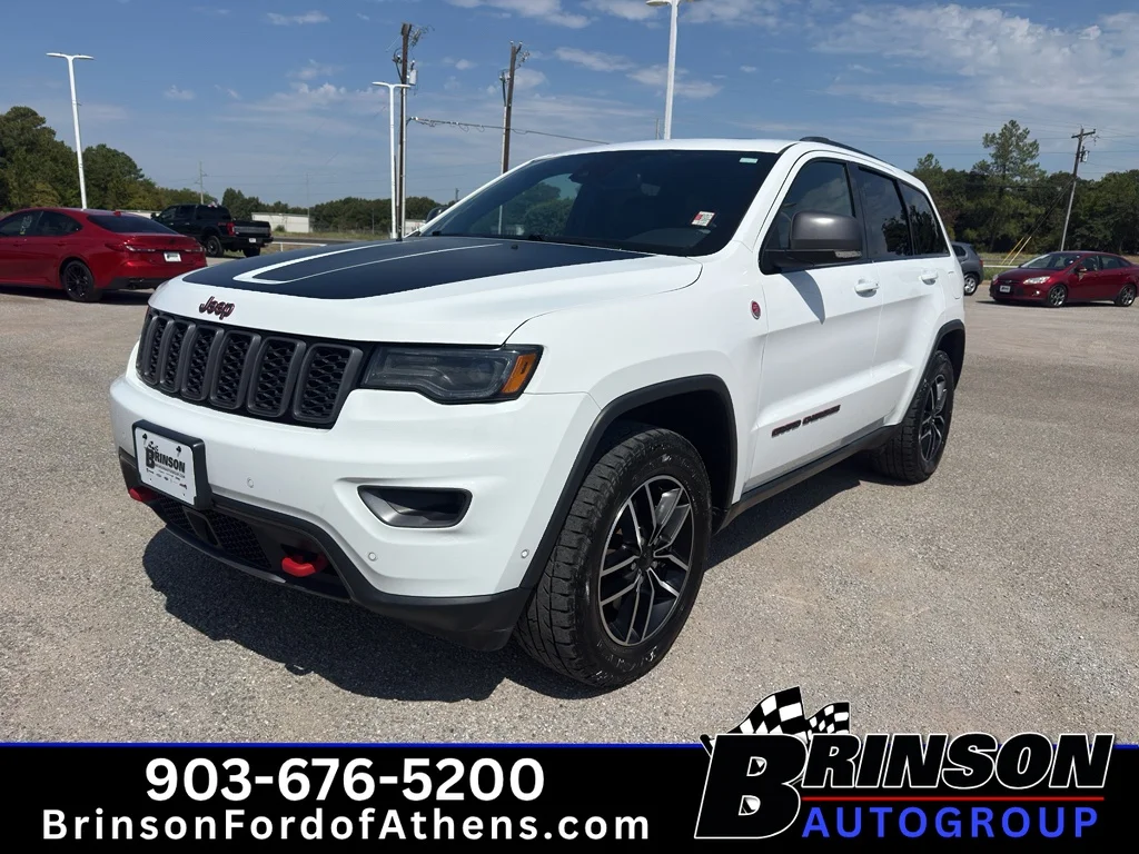 Used 2021 Bright White Clearcoat Jeep Trailhawk image 1