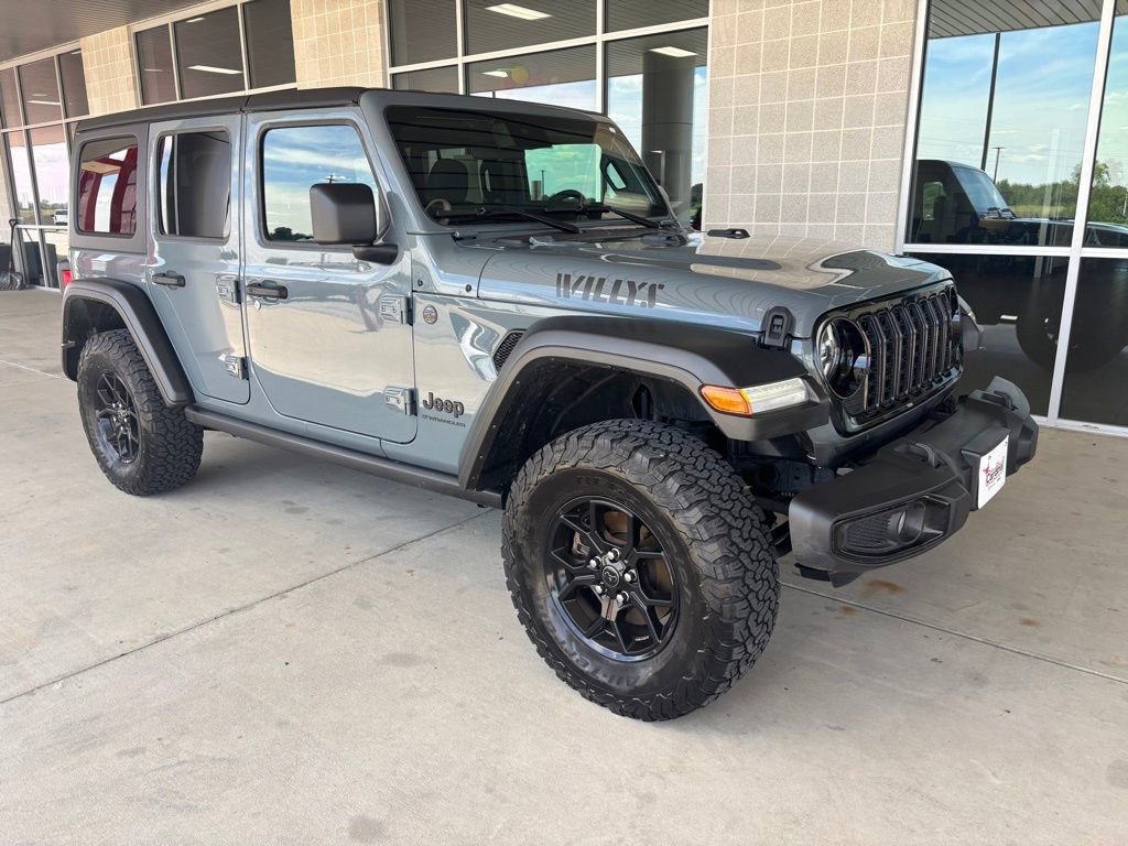 Gray 2024 Jeep Wrangler Willys 4-Door 4WD SUV / Crossover Four-Wheel Drive