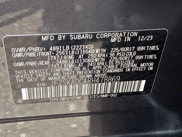 Used 2024 Gray Subaru Premium image 28