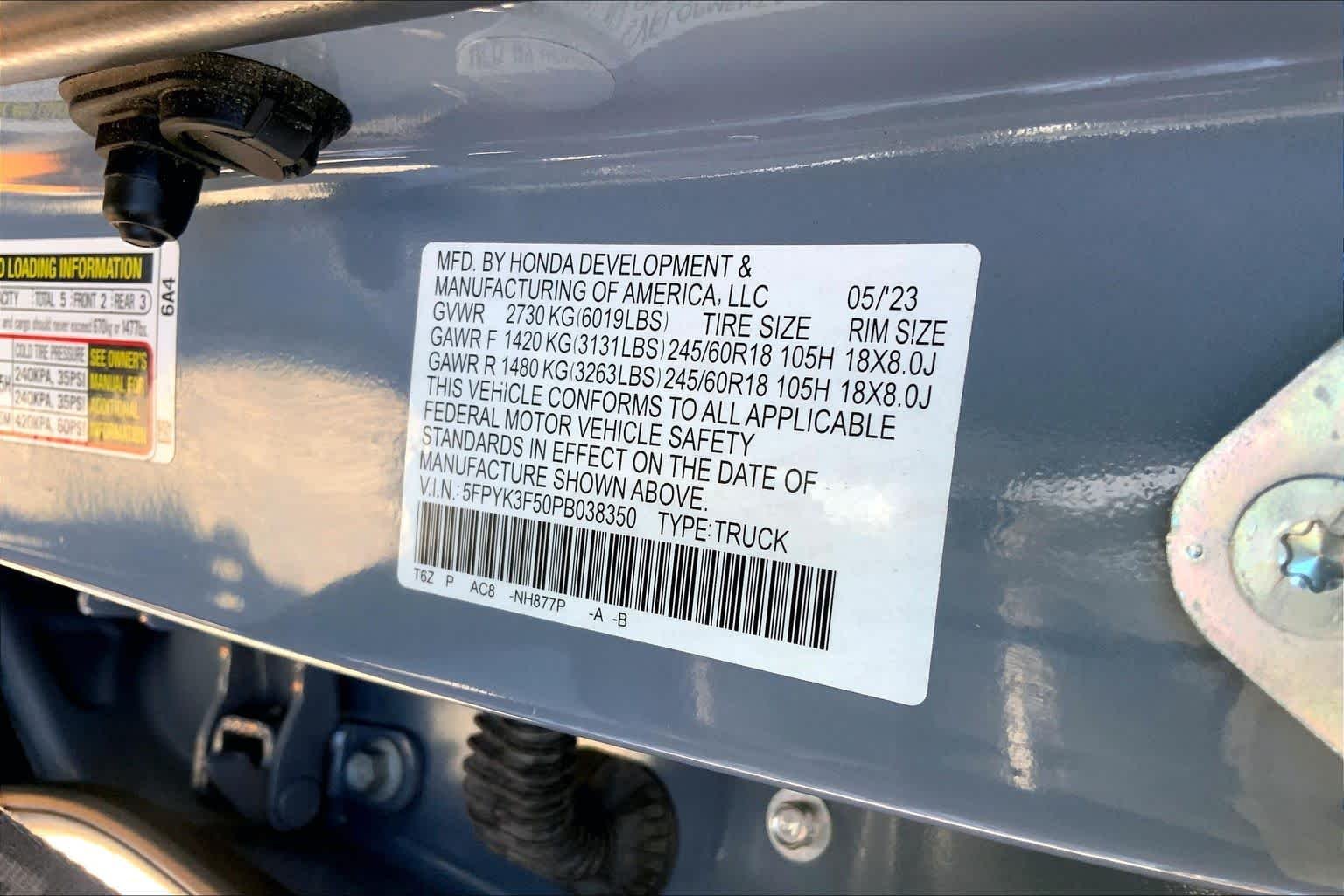 Certified Used 2023 Sonic Gray Pearl Honda RTL image 34