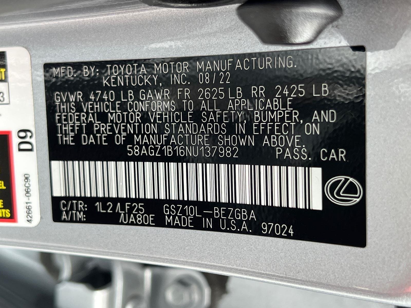 2022 Lexus ES F SPORT - Photo 34