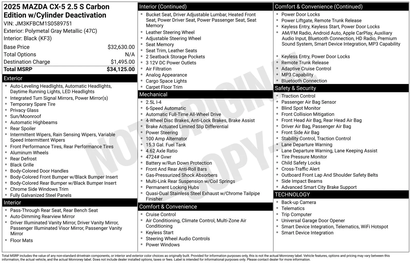 Certified Used 2025 Polymetal Gray Metallic Mazda 2.5 S Carbon Edition image 28