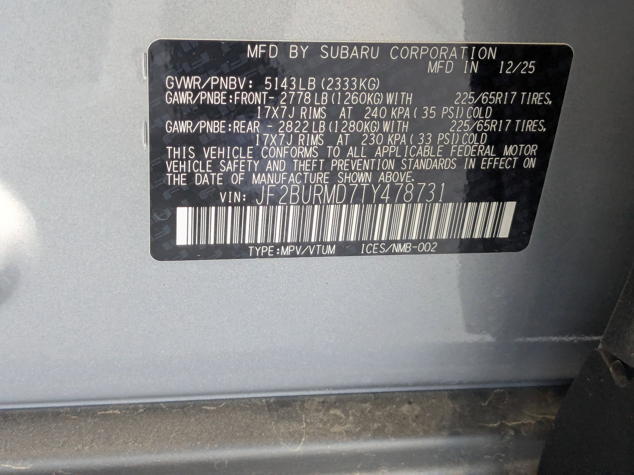 New 2026 ICE SILVER METALLIC Subaru Wilderness image 16