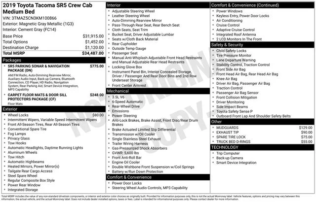 Certified Used 2019 Gray Toyota SR5 image 33