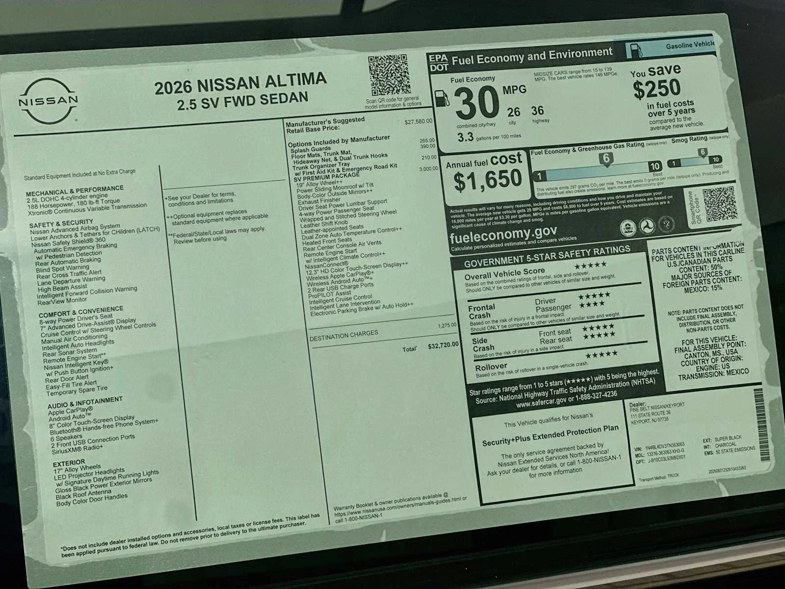 New 2026 Super Black Nissan SV image 6