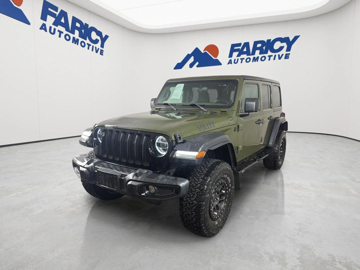 Used 2022 Sarge Green Clearcoat Jeep Unlimited Willys image 1