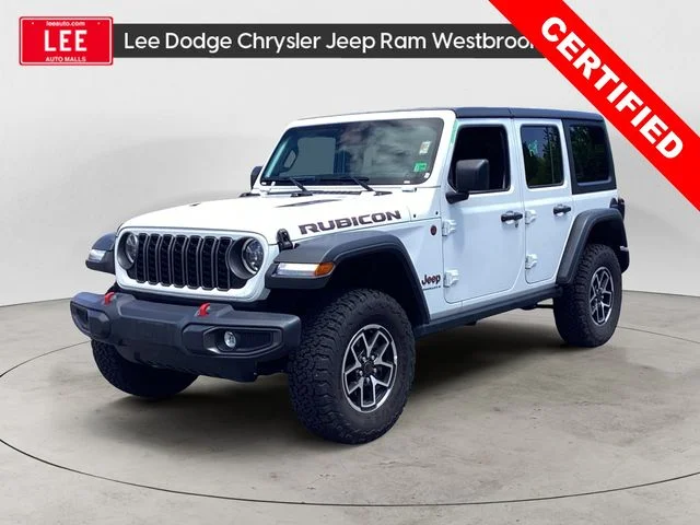 Used 2025 Bright White Clearcoat Jeep Rubicon image 1