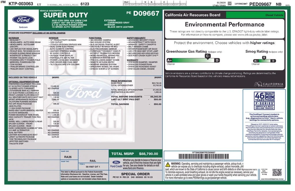 Used 2023 Carbonized Gray Metallic Ford Lariat image 2