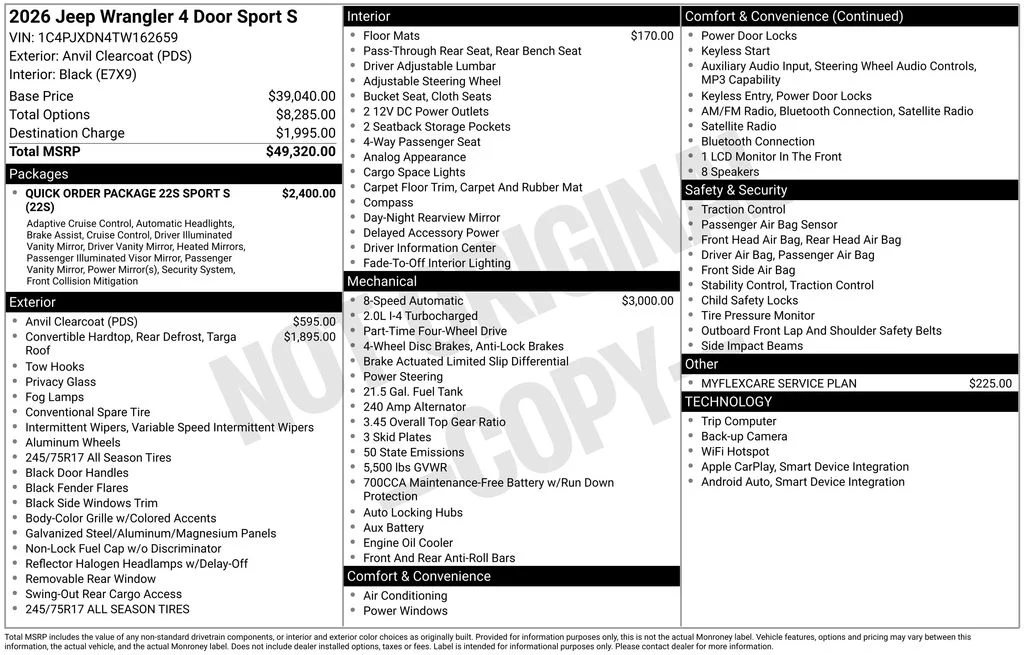 New 2026 Gray Jeep Sport S image 3