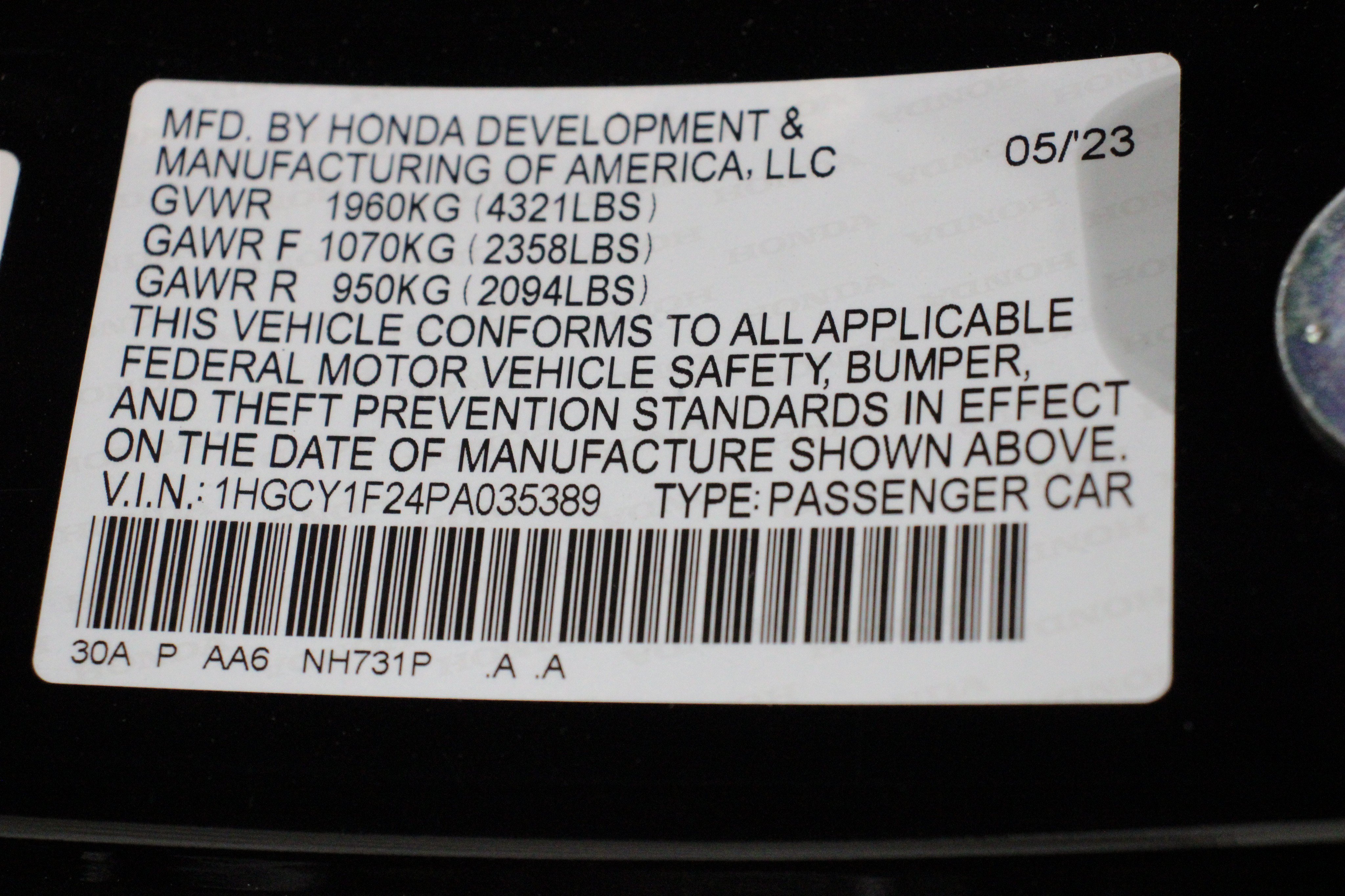 Used 2023 Crystal Black Pearl Honda LX image 38