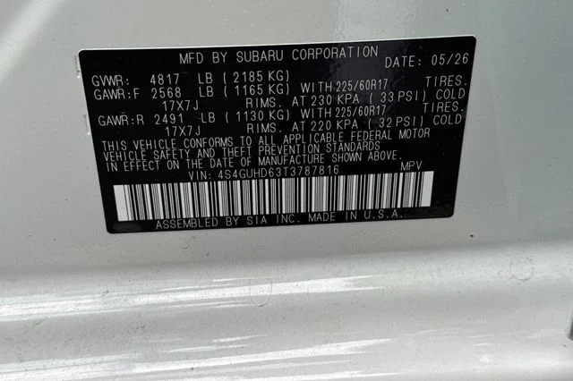 New 2026 CRYSTAL WHITE PEARL Subaru Premium image 23
