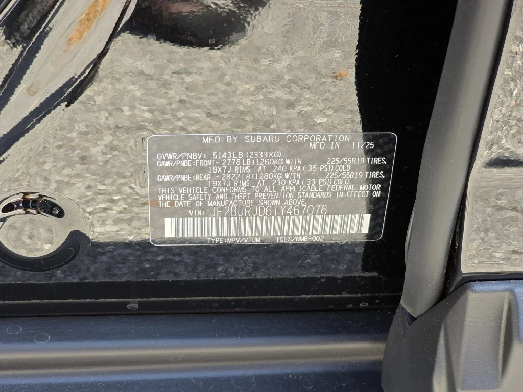 New 2026 CRYSTAL BLACK SILICA Subaru Touring XT image 33