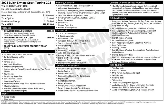 Used 2025 Summit White Buick Sport Touring image 11