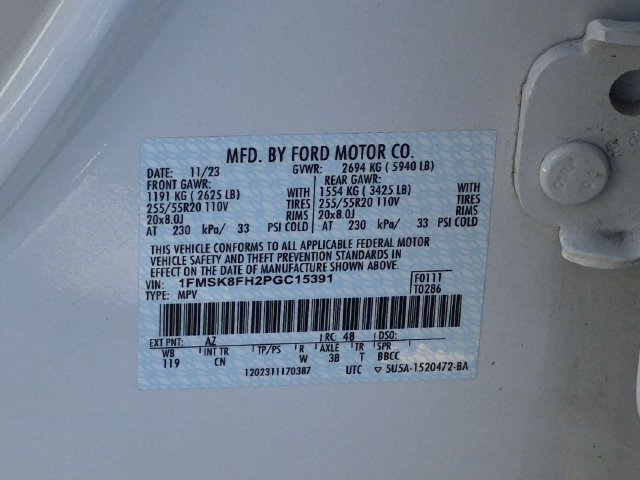 Used 2023 White Metallic Ford Limited image 25
