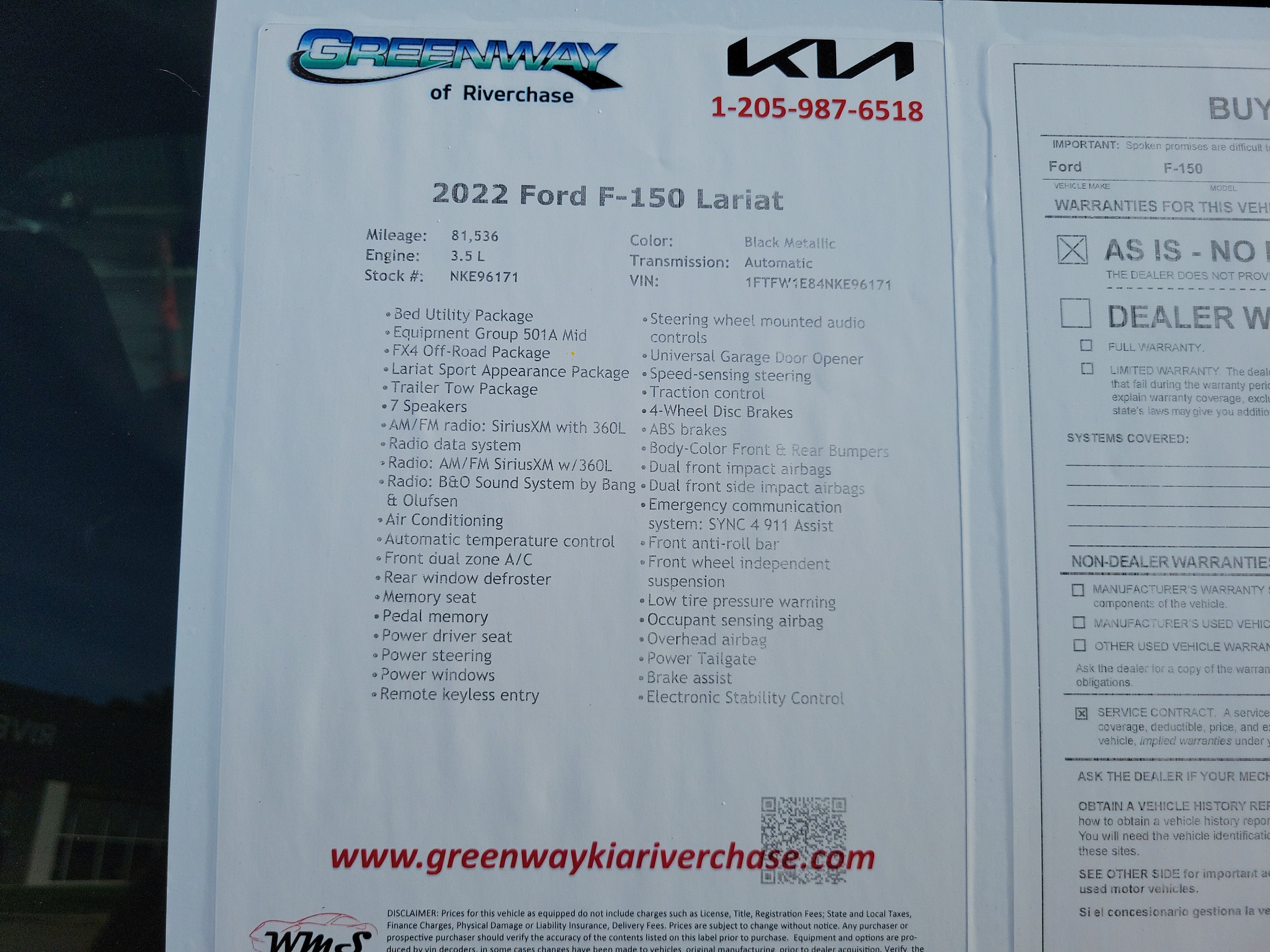 Used 2022 Black Metallic Ford Lariat image 40