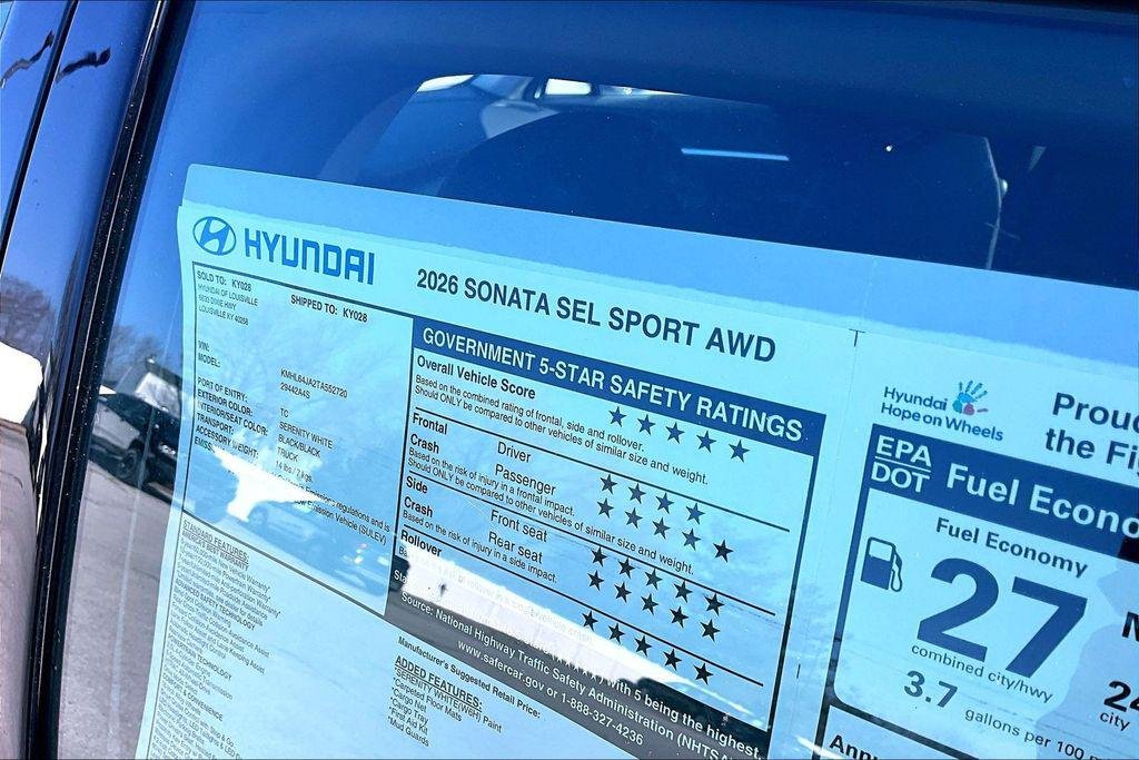 New 2026 Serenity White Hyundai SEL Sport image 14