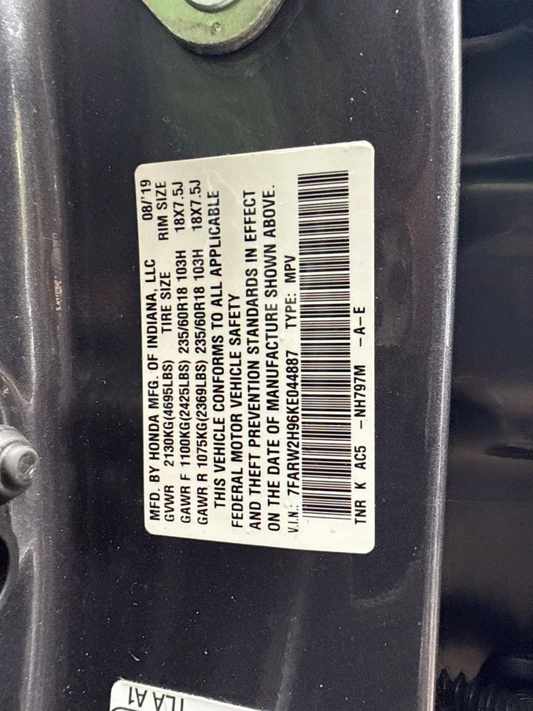 Used 2019 Modern Steel Metallic Honda Touring image 17