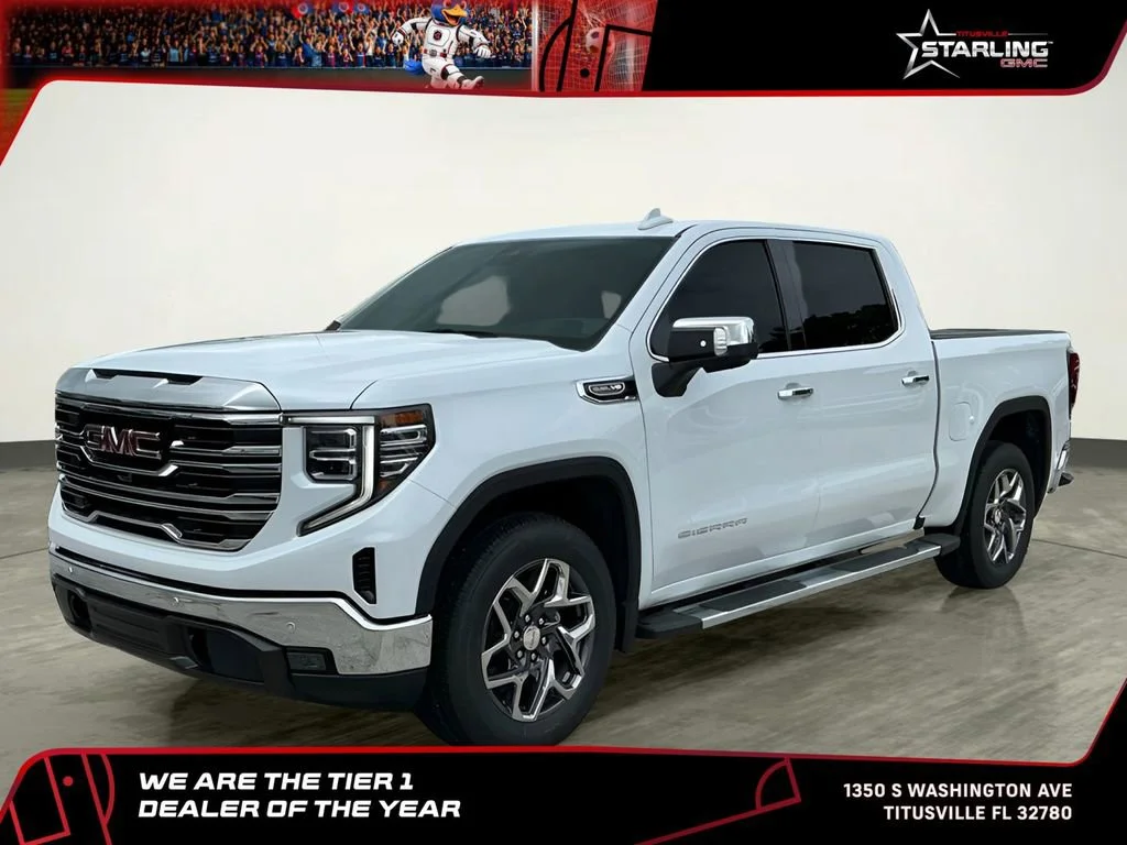 New 2026 Glacier White Tricoat GMC SLT image 1