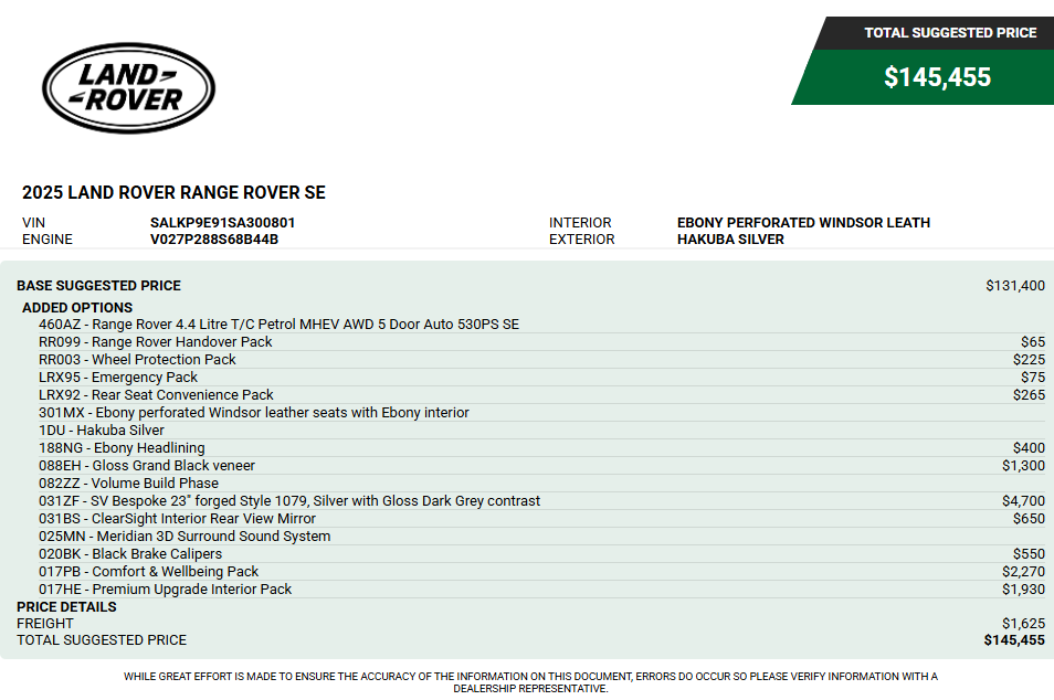 Used 2025  Land Rover SE image 1