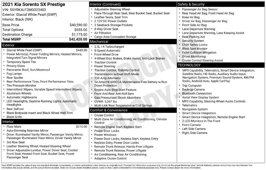 Used 2021 White Kia SX-Prestige image 30