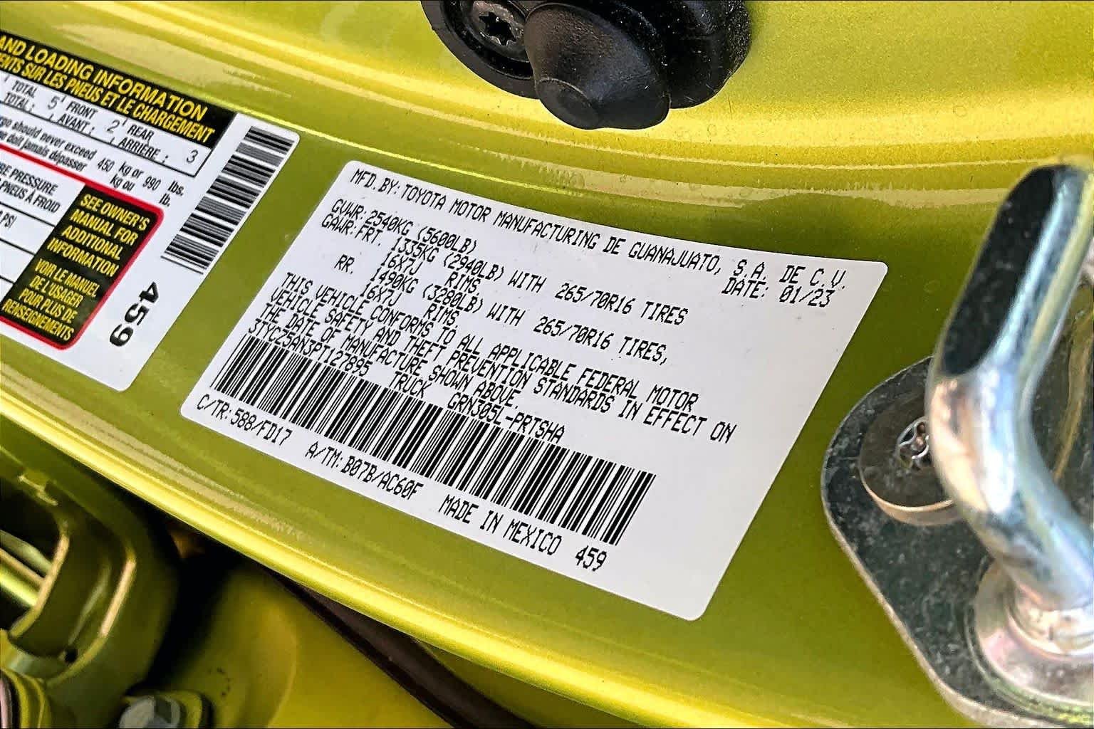 Used 2023 Electric Lime Metallic Toyota TRD Off Road image 34