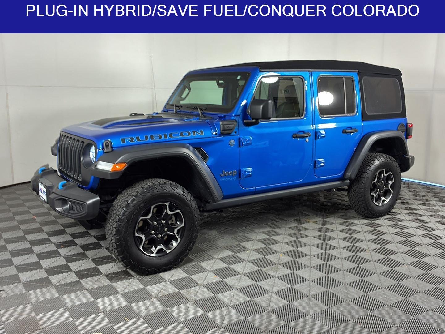 Used 2021 Hydro Blue Pearlcoat Jeep Unlimited Rubicon image 1