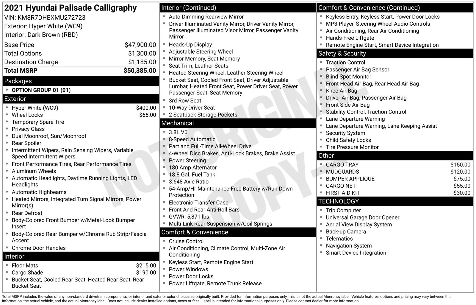 Used 2021 White Hyundai Calligraphy image 70