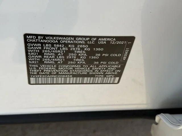 Certified Used 2022 White Volkswagen 3.6L V6 SEL Premium R-Line image 28