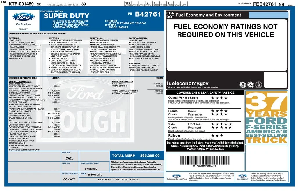 Used 2015 White Ford Lariat image 6