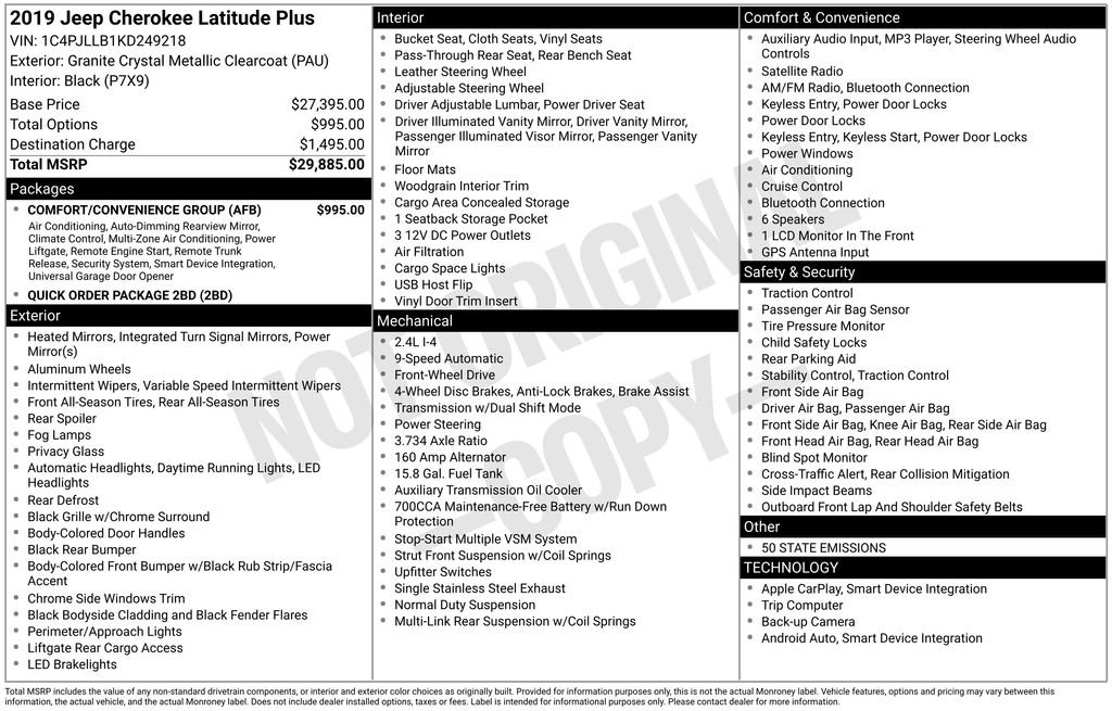 2019 Jeep Cherokee Latitude Plus