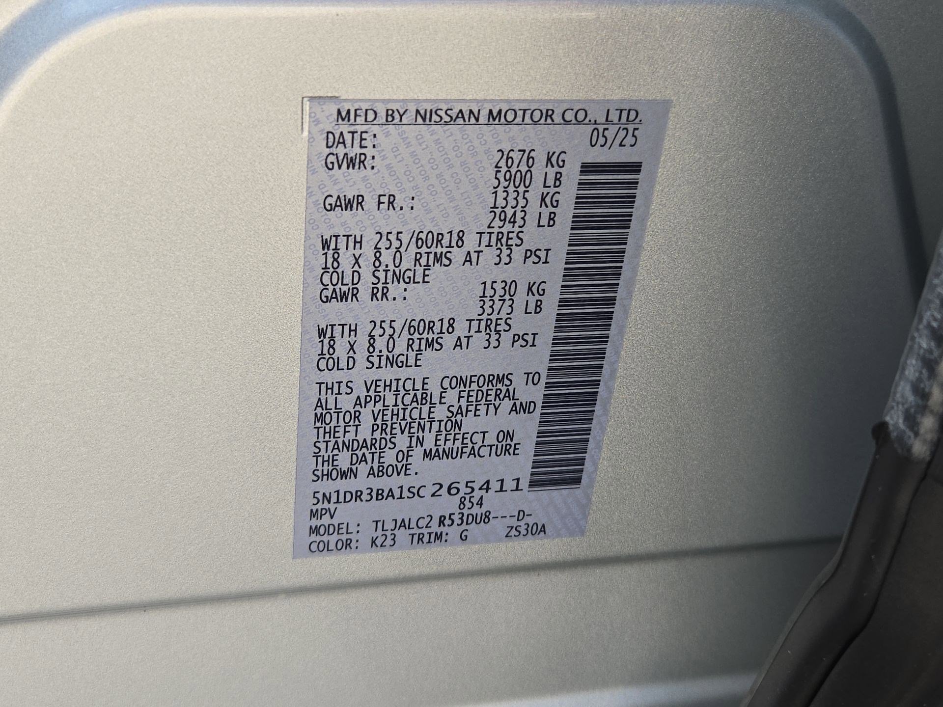 Used 2025 Brilliant Silver Metallic Nissan SV image 33