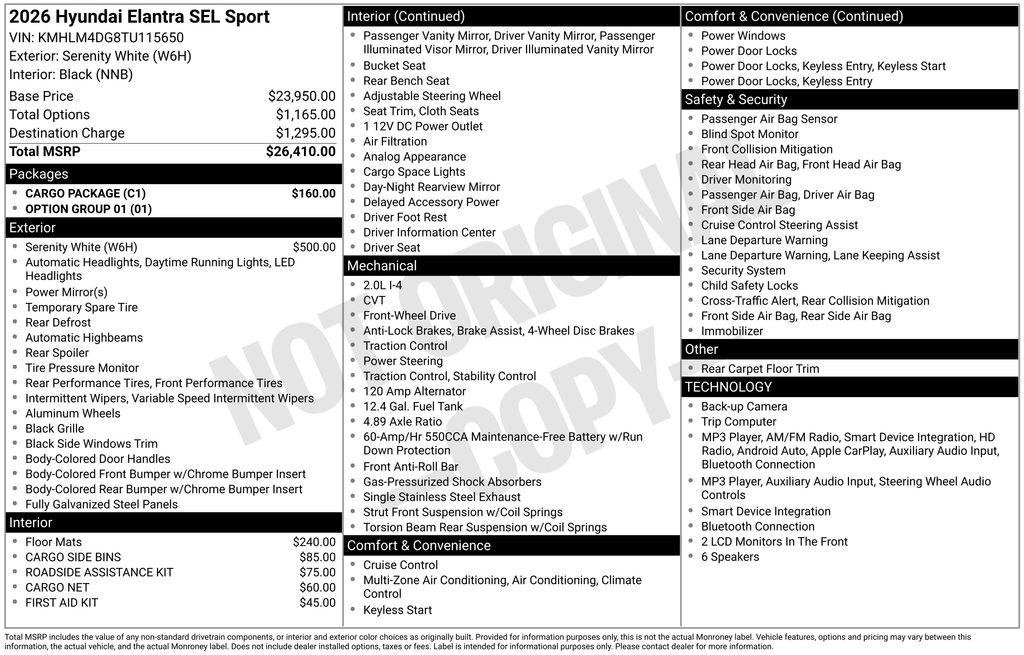 New 2026 White Hyundai SEL Sport image 29
