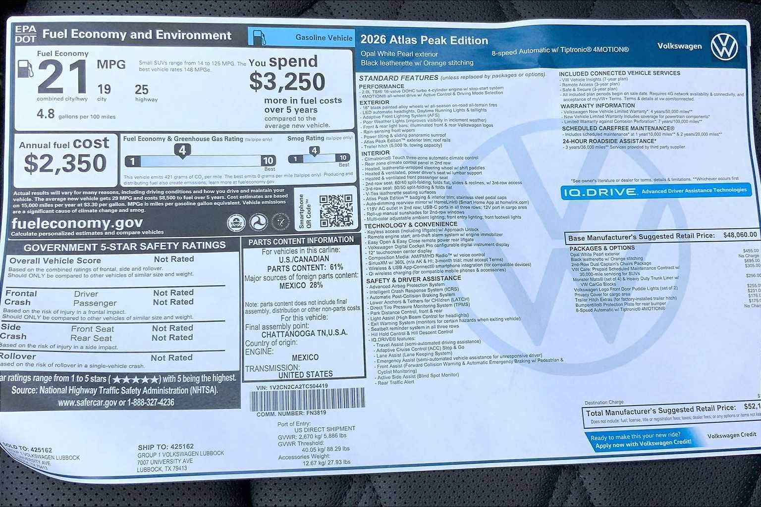 2026 Volkswagen Atlas Atlas Peak Edition - Photo 22