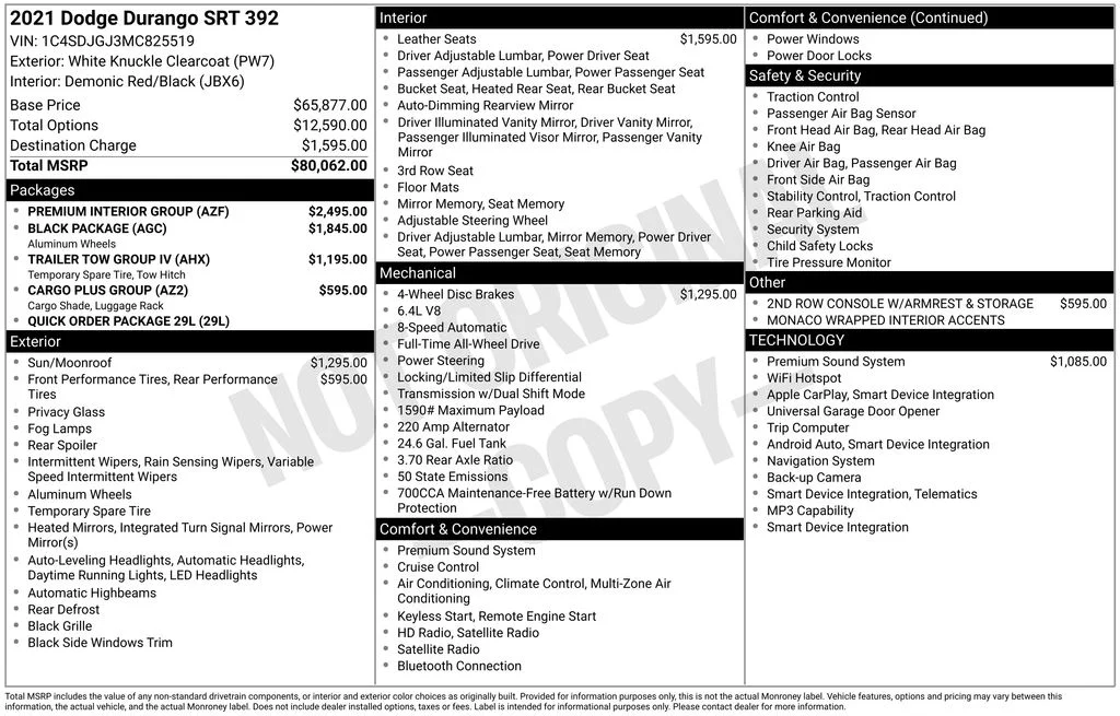 Certified Used 2021 White Dodge SRT 392 image 8