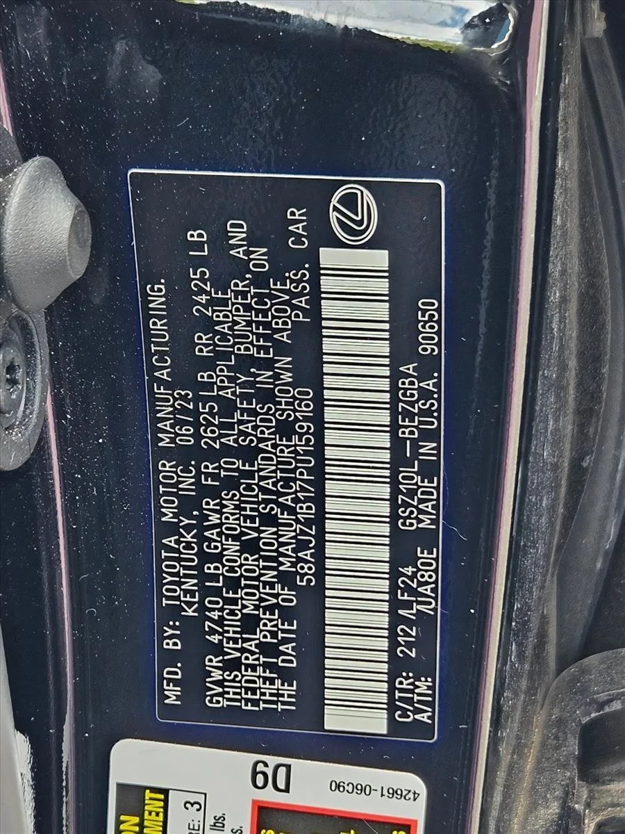 Certified Used 2023 Obsidian Lexus ES 350 F SPORT Handling image 15