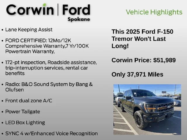 Used 2025 Black Ford Tremor image 8