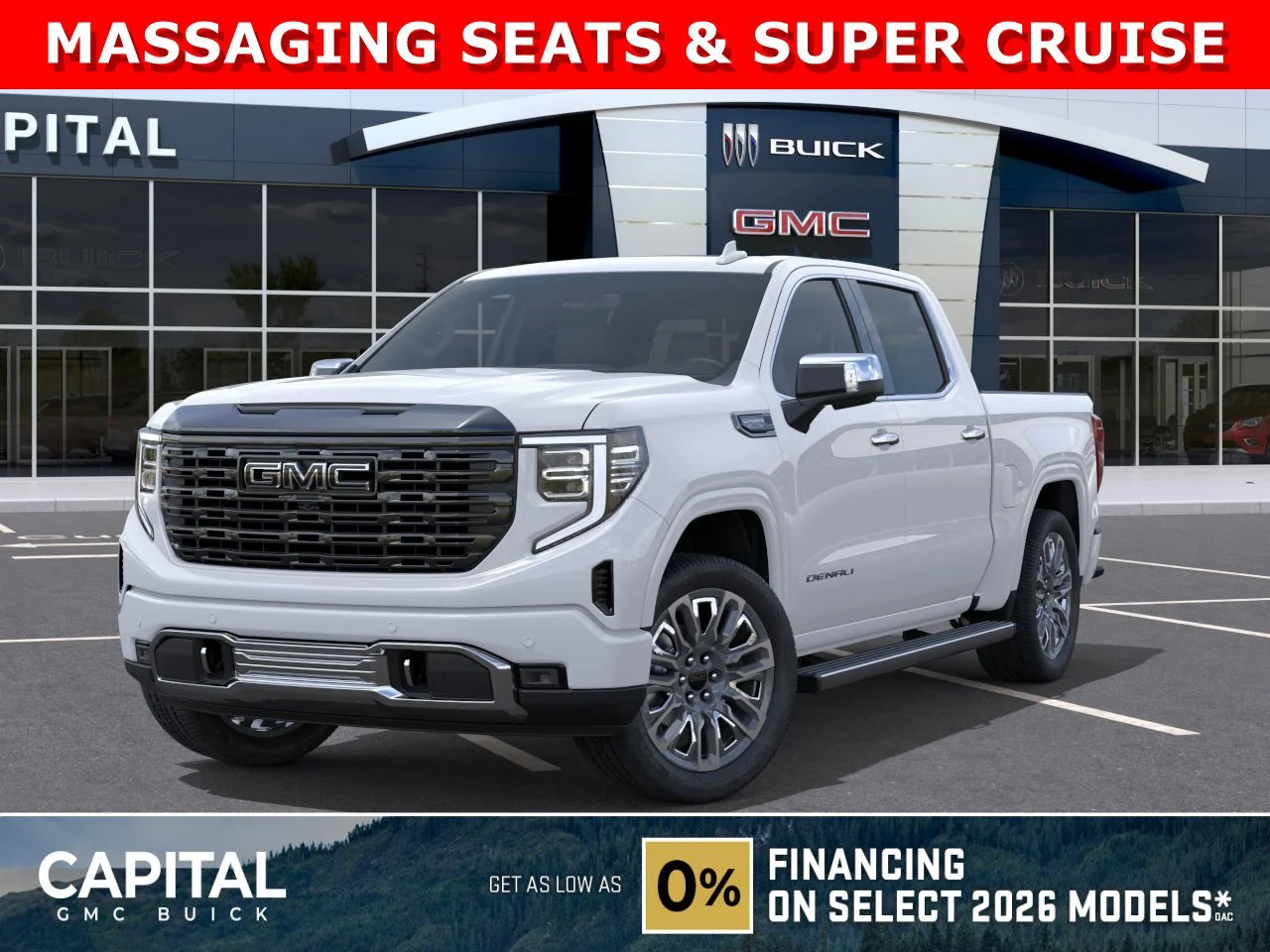 New 2026 GLACIER WHITE TRICOAT GMC Denali Ultimate image 1
