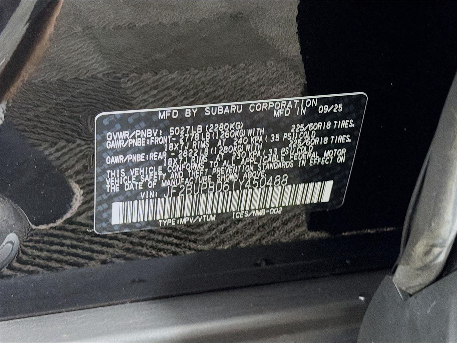 Used 2026 Crystal Black Silica Subaru Premium image 35